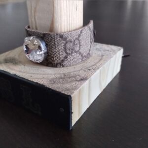 Crystal Cuff With Upcycled Gucci Band
